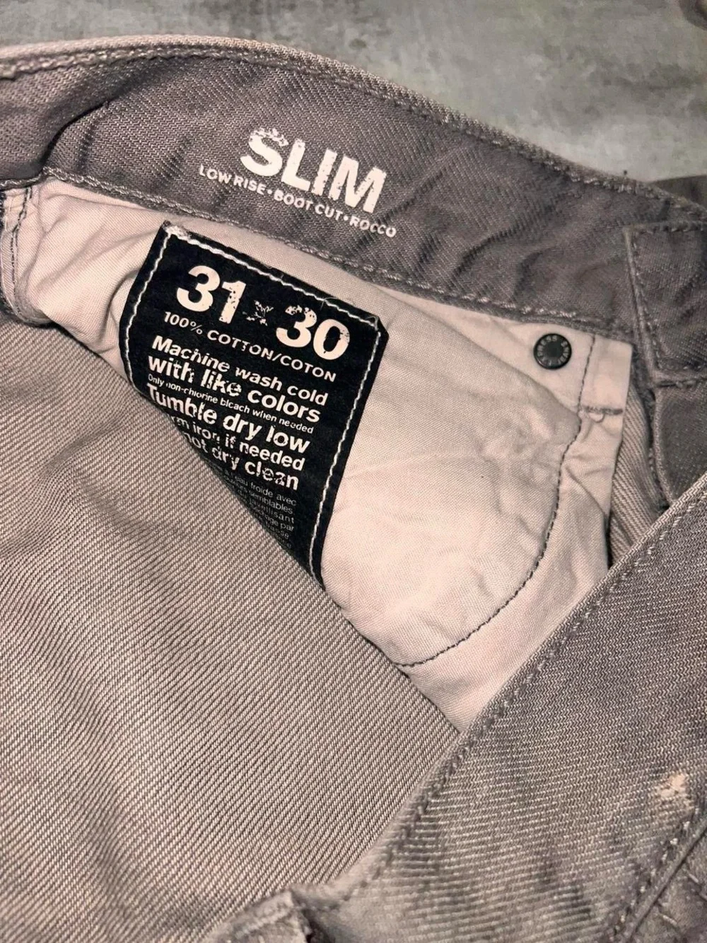 Express Men’s Straight Jeans in Gray with Faded Wash
